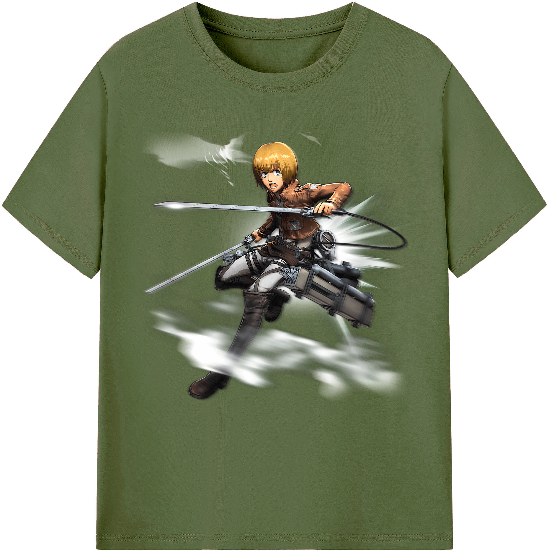 （画像用） 進撃の巨人 アルミン·アルレルト Attack on Titan Armin Arlert 綿100％半袖Tシャツ（フロントプリント）